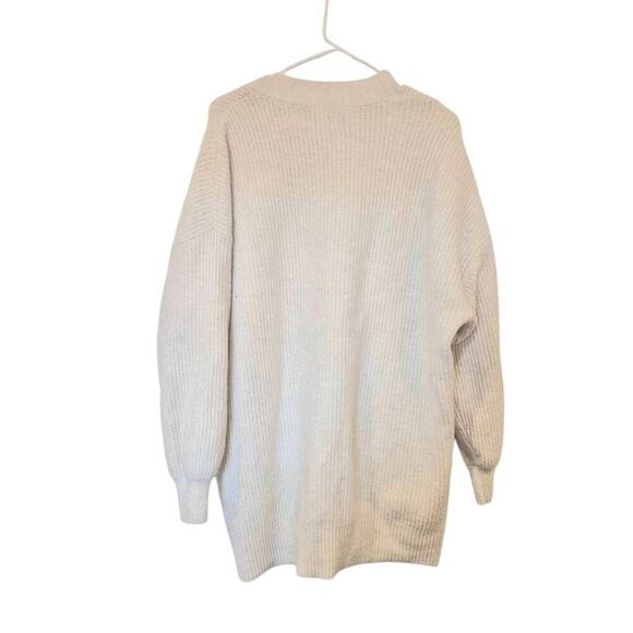 Aerie Women's Oatmeal Cotton/Poly/Nylon/Spandex Knit Oversized Button Front Card - Picture 8 of 10